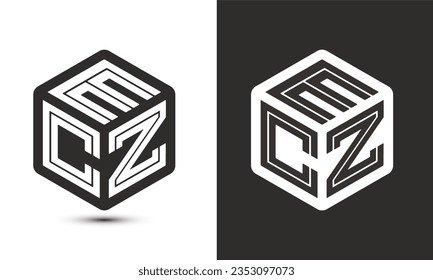 QMC Buchstaben Logo Design mit Illustrator Würfel Logo, Vektorlogo moderne Schrift Schriftart überlappen Stil. Premium Business Logo Symbol. Weiße Farbe auf schwarzem Hintergrund