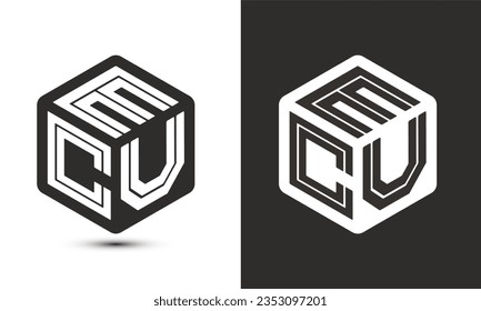 QMC letter logo design with illustrator cube logo, vector logo modern alphabet font overlap style. Premium Business logo icon. White color on black background