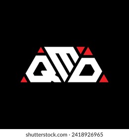 QMD Dreieck Buchstaben Logo Design mit Dreieck Form. QMD Dreieck Logo Design Monogramm. QMD Dreieck-Vektorlogo-Vorlage mit roter Farbe. QMD Dreieckslogo Einfach, elegant und luxuriös.