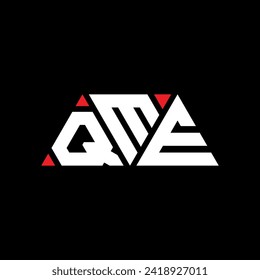 Logo-Design des QME-Dreiecks mit Dreiecksform. QME Dreieck Logo Design Monogramm. QME Dreieck-Vektorlogo-Vorlage mit roter Farbe. QME dreieckiges Logo Einfach, elegant und luxuriös.