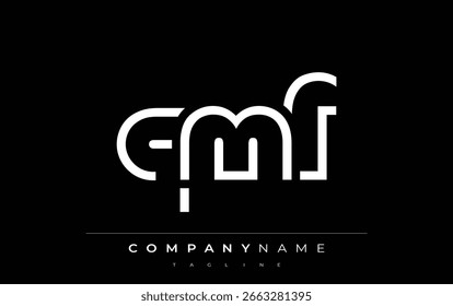 Projeto de logotipo de letra abstrata QMF. Design de logotipo comercial moderno com tipografia abstrata e estilo contemporâneo