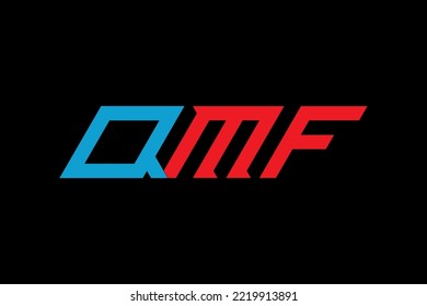 QMF letter  alphabet logo design