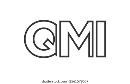 QMI logo design template with strong and modern bold text. Initial based vector logotype featuring simple and minimal typography. Trendy company identity ideal for businesses brand presence.