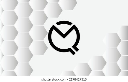Monograma del logotipo de las letras abstractas QM,MQ
