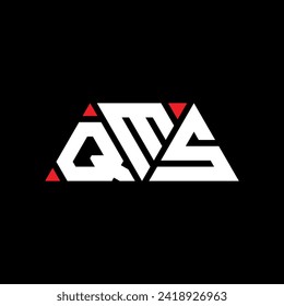 Diseño del logotipo de la letra triangular QMS con forma triangular. Monograma de diseño del logotipo del triángulo QMS. Plantilla de logotipo vectorial de triángulo QMS con color rojo. Logo triangular de QMS Diseño sencillo, elegante y lujoso.