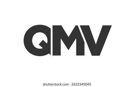 QMV logo design template with strong and modern bold text. Initial based vector logotype featuring simple and minimal typography. Trendy company identity ideal for businesses brand presence.