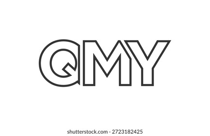 Modelo de design de logotipo QMY com texto em negrito forte e moderno. Logotipo vetorial inicial com tipografia simples e mínima. Identidade de empresa moderna ideal para a presença de marca de empresas.