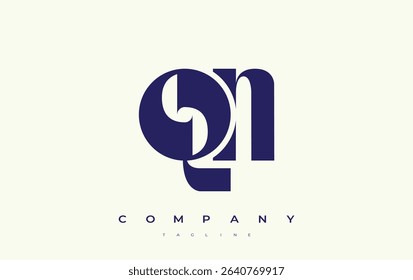 QN Abstract Geometric Logo Design. Modern and elegant logo design with simplistic typography elements, showcasing branding excellence.
