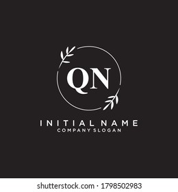 QN Beauty vector initial logo, handwriting logo of initial signature, wedding, fashion, jewerly, boutique, floral and botanical with creative template for any company or business.