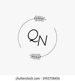 QN Beauty vector initial logo, handwriting logo of initial signature