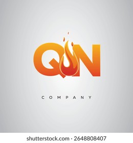 QN Creative Fire Letter Logo Design