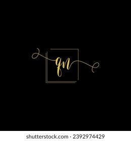 QN creative modern letters logo design template