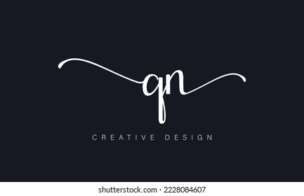 Logo de escritura a mano QN. Plantilla vectorial de diseño de logotipo QN.