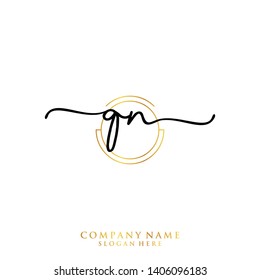 QN Initial handwriting logo template