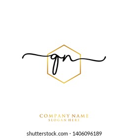 QN Initial handwriting logo template