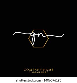 QN Initial handwriting logo template