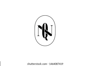 QN initial letter in circle capital monogram logo design. Isolated on white background.