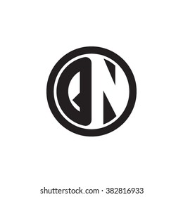 QN initial letters circle monogram logo