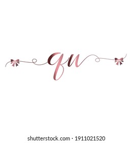 QN Initial logo handwriting modern luxury fashion