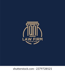 QN initial monogram for law firm with creative circle line