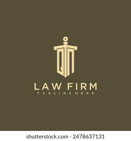 Monograma inicial QN para el logotipo de la firma de abogados con Imagen de estilo espada