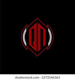 QN initial monogram logo for gaming with Gemoteric line shape style design on isolated background