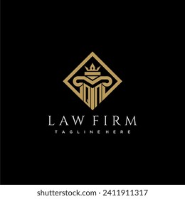 QN initial monogram logo for lawfirm with pillar in creative square design
