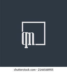 QN initial monogram logo with rectangle style dsign