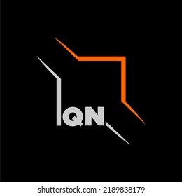 QN initial monogram technologi logo with square style design
