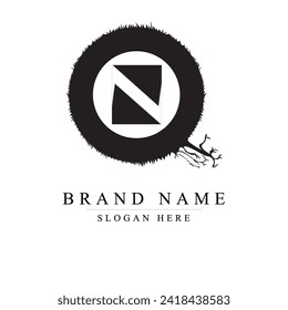 QN initial triangle logo design vector template, QN logo design vector illustration
