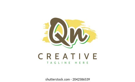 QN Initials, handwriting logo vector