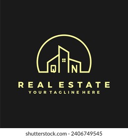QN initials homes modern building company logo vector.eps