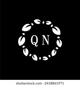 QN Initials Letter Nature Logo Vector Art Icons and Graphics