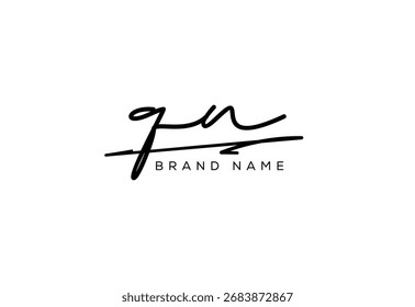 QN letter elegant cursive beauty handwriting logo.