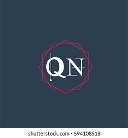  qn logo letter initial, Abstract Polygonal Background Logo, design for Corporate Business Identity,flat icon, Alphabet letter