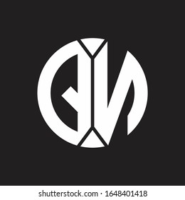 QN Logo monogram with piece circle ribbon style