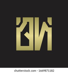 QN Logo with squere shape design template with gold colors
