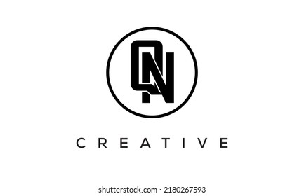 QN monogram. initial letters QN eye-catching Typographic logo design with circle, very creative stylish lettering logo icon for your business and company
