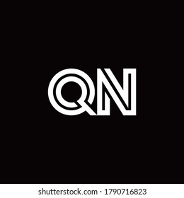 QN-Monogramm-Logo mit abstrakter Liniendesign-Vorlage