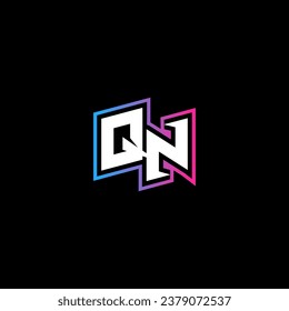 QN monogram logo design with abstract shape concept in vector
