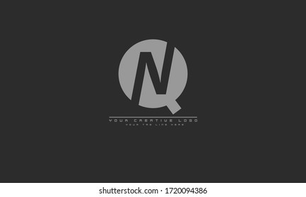 QN NQ abstract vector logo monogram template
