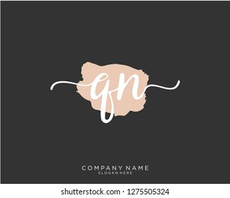 QN Q N Initial handwriting logo template