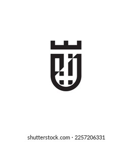 QN shield concept retro logo in high quality professional design that will print well across any print media