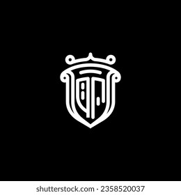 QN shield initial monogram with high quality professional design that will print well