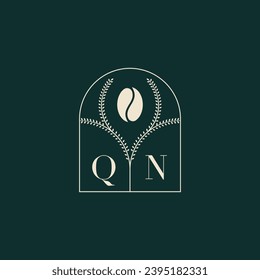 QN Unique and simple logo design combination of letters and coffee bean