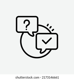  qna icon, isolated business tutor outline icon in light grey background, perfect for website, blog, logo, graphic design, social media, UI, mobile app