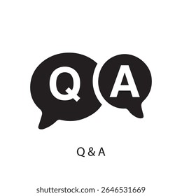 QnA icon vector illustration clip art logo template for many purposes, Isolated on a transparent background