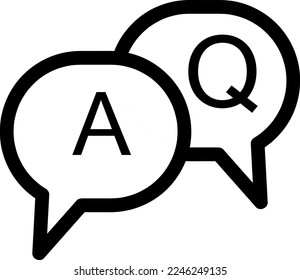 QnA icon vector illustration logo template on white background..eps