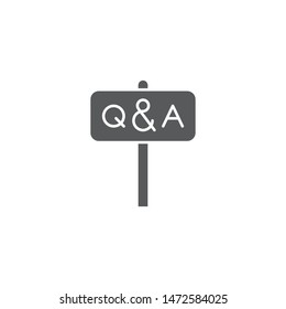 QnA or question and answer vector icon symbol isolated on white background