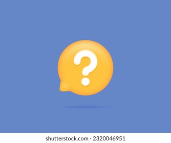 QnA Service or ask and answer. Customer Help Center. Frequently Asked Questions or FAQs. Chat bubbles and question marks. Live chat. symbols or icons. Minimalist 3D design concept. vector elements.